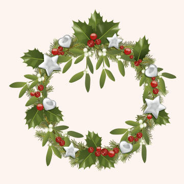 la couronne de Noël  聖誕花圈