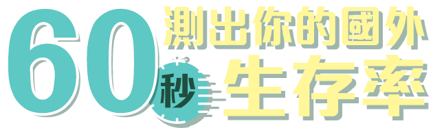 60秒測出你的國外生存率